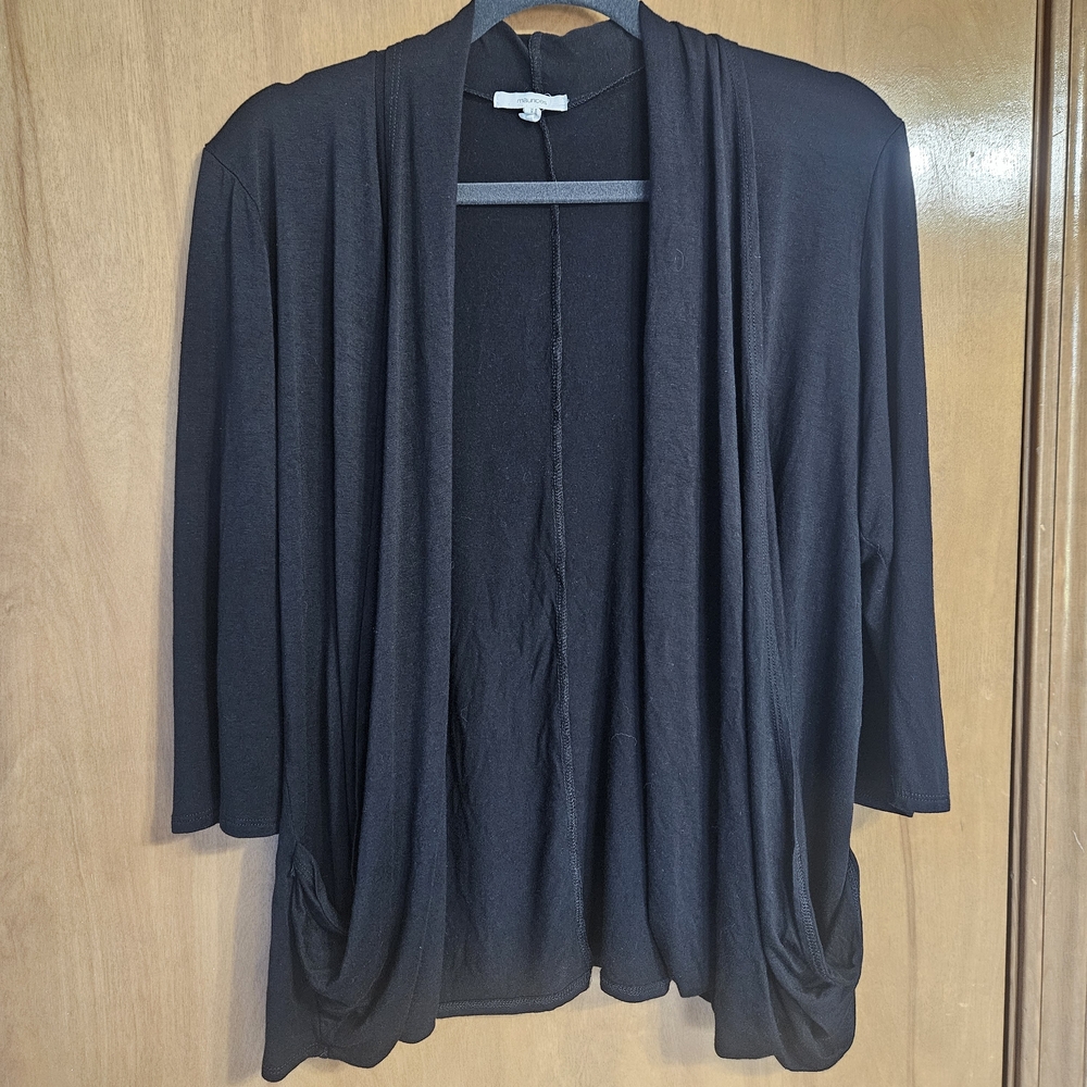 Maurices Black Draped Cardigan Size XL